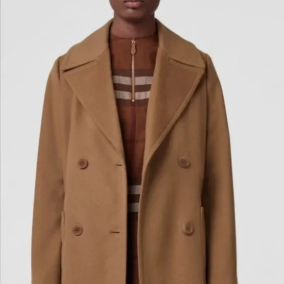 BURBERRY Style Camel Peacoat - Picture 1 of 7